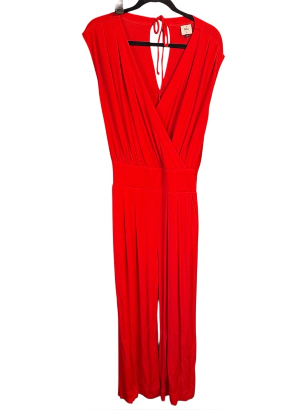 Cabi Uptown Jumpsuit Wrap Front Wide Leg Red, size Medium - Picture 2 of 10